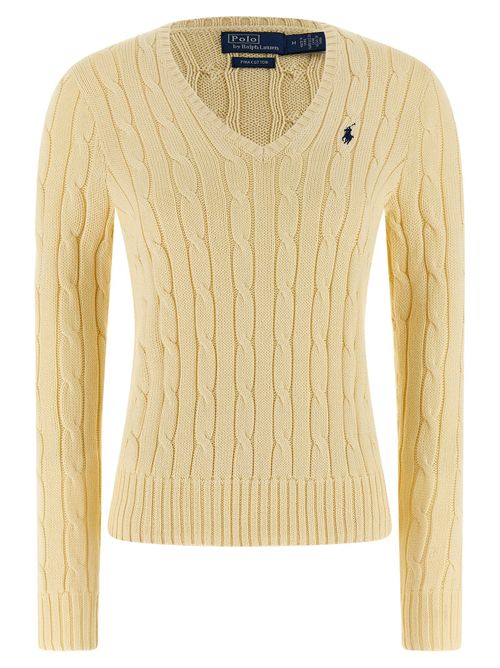Cable-Knit Pima Cotton Sweater — Cream