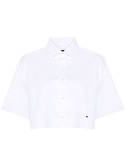 Raw-cut cotton shirt - White
