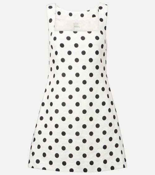Alice polka-dot linen minidress