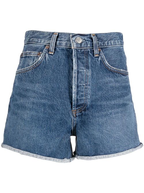 Rolled-hem denim shorts - Blue
