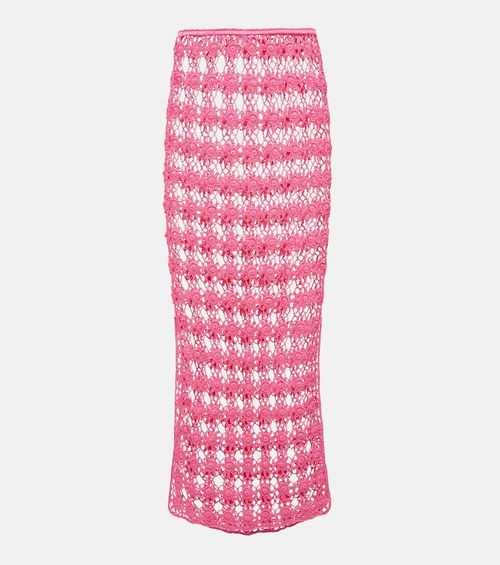 Rosette crochet cotton maxi skirt