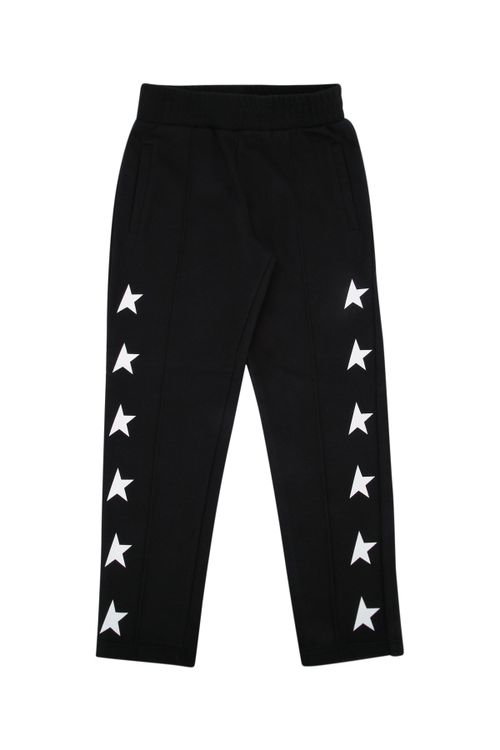 Star-Embroidered Jogging Pants — Black