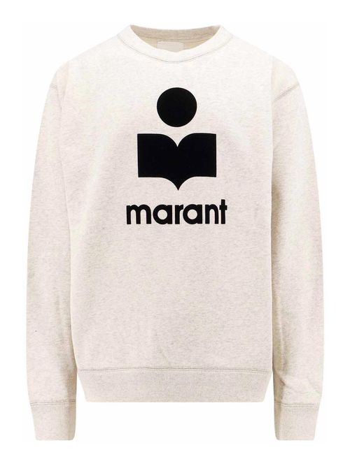 Organic cotton sweatshirt with flocked logo