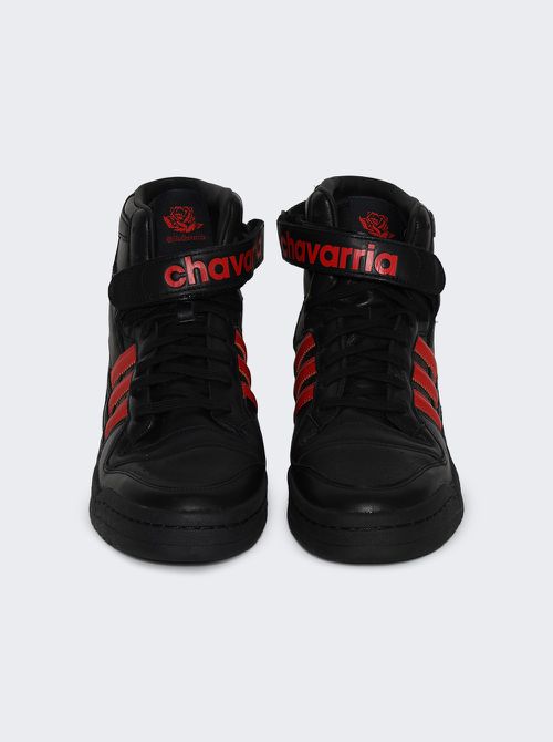 X Willy Chavarria High Top Forum Sneakers Black And Red