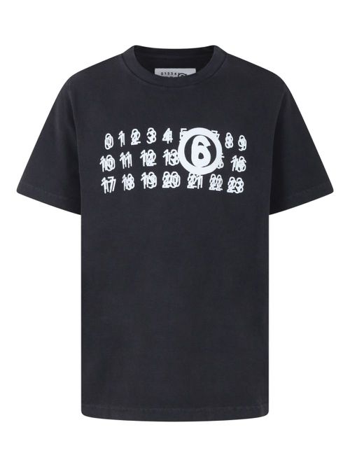 Numbers-print T-shirt - Black