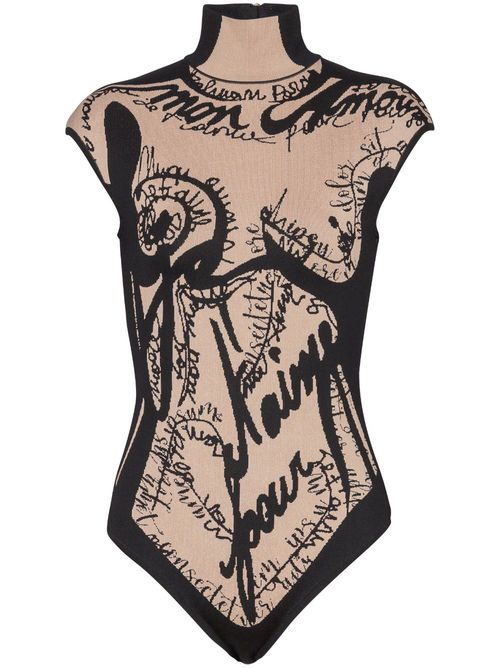 Trompe l'oeil bodysuit - Neutrals