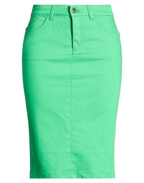 Woman Midi skirt Green Size 4 Cotton, Polyester, Elastane