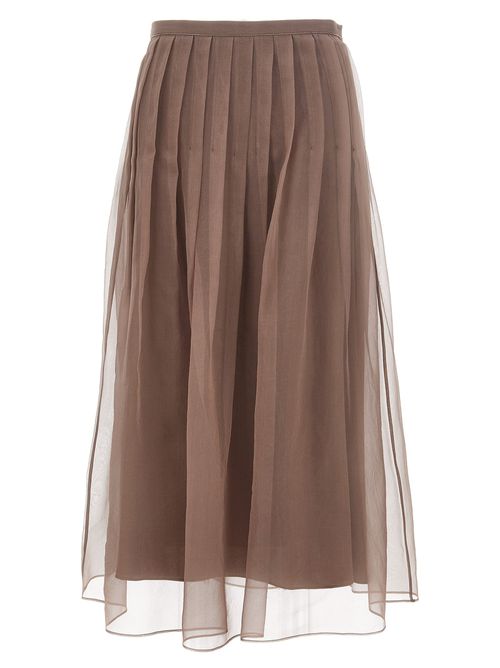 -Tulle Skirt Gonne Marrone-Donna