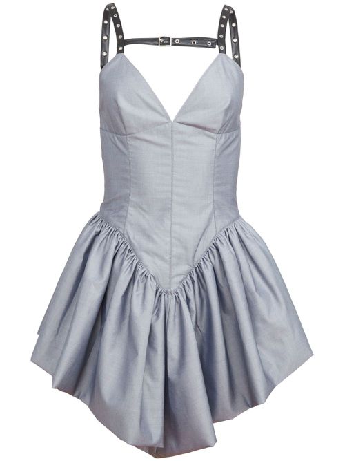 Poplin mini dress - Grey