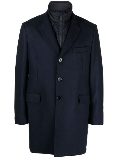 Easy DB single-breasted layered coat - Blue