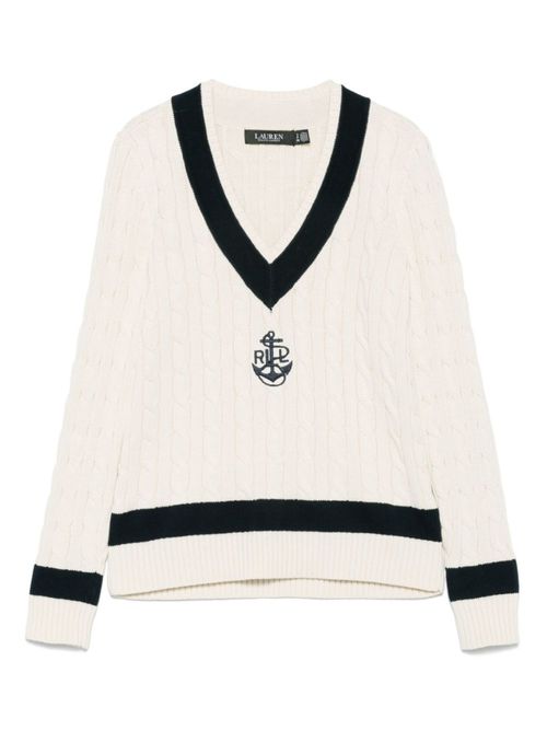 Beige Meren V-neck Sweater