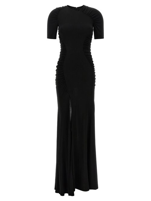 Asymmetrical Ruffle Maxi Dress — Black