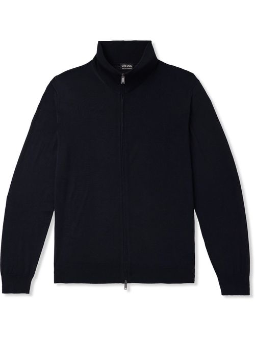 Wool Zip-Up Cardigan