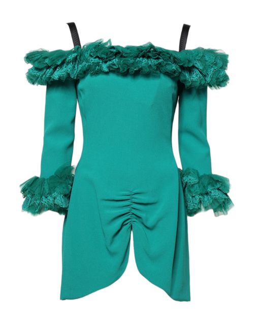 Lace Off-Shoulder Dress — Green