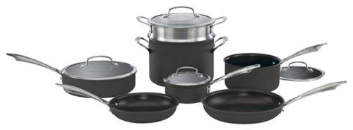 Cuisinart Dishwasher Safe Anodized 11 Piece Cookware Set - Black