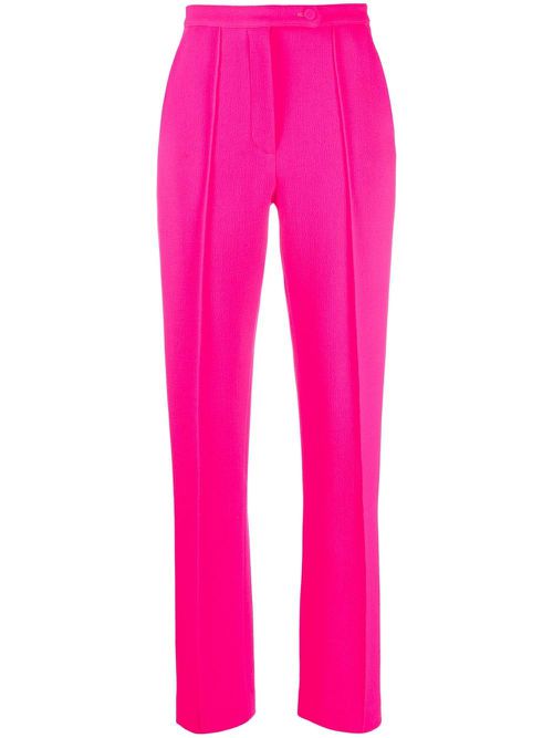 Wool straight-leg trousers - Pink