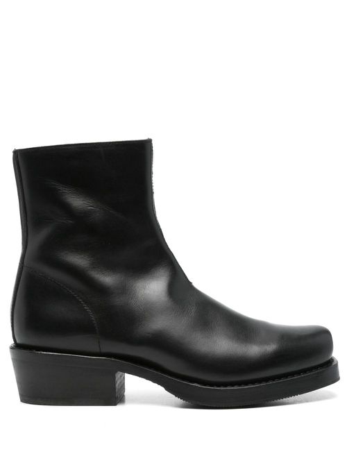 50mm leather ankle boots - Black