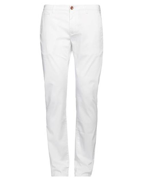 Hand Picked Man Pants White Size 33 Cotton, Elastane