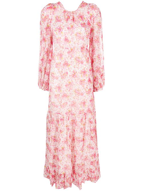 Floral-print cut-out detailing dress - Pink