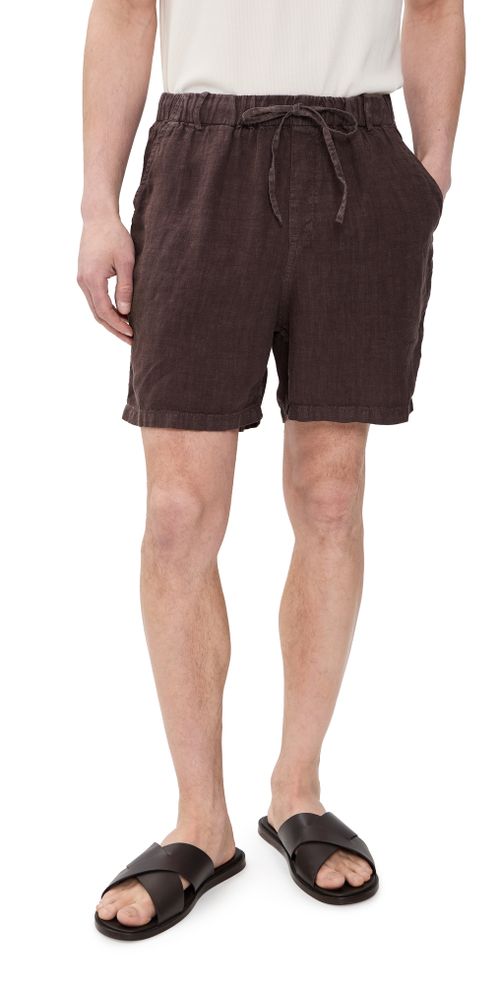 Linen Leisure Shorts Espresso