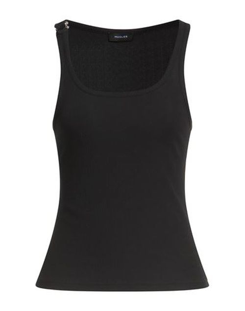 Woman Tank top Black Size L Cotton, Elastane