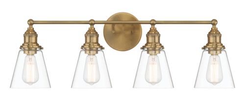 Oxidized Aged Brass Four Light Bath Vanity from the Barwell Collection