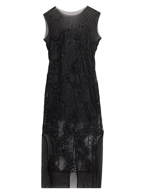 Women's Cove Floral-Lace Sheer-Overlay Midi-Dress - Black