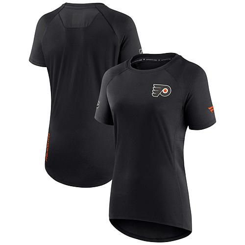Women's Fanatics Black Philadelphia Flyers Authentic Pro Rink Raglan Tech T-Shirt - Size Small