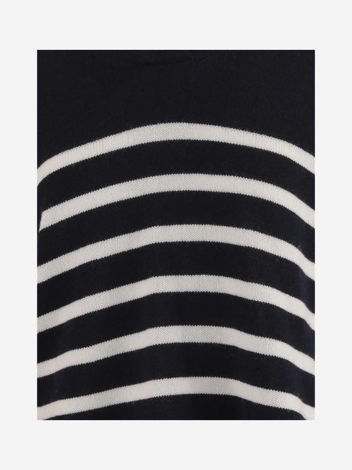 Cashmere Striped Sweater — Navy