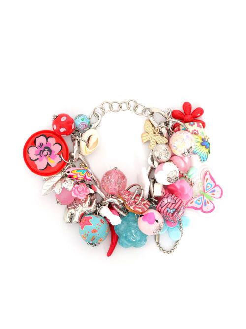 Amir Slama multi-charm chain bracelet - Silver