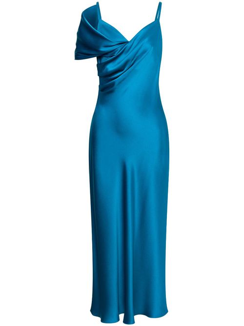 Draped midi dress - Blue