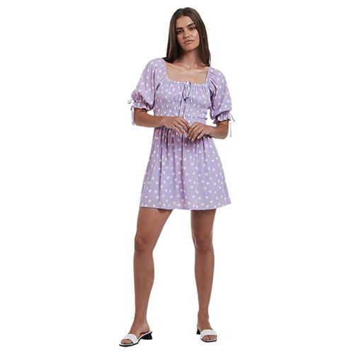Valentine Mini Dress Purple Polka Dot Preppy JZZ96