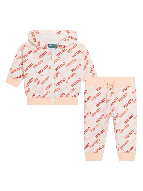 Logo-print cotton tracksuit set - Neutrals