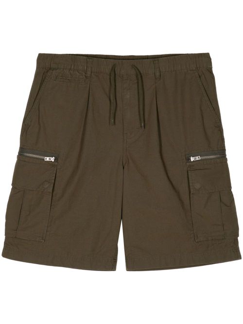 Cotton-twill cargo shorts - Green