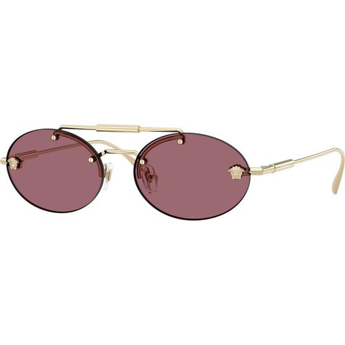 Versace Woman Versace VE2295 12521A Sunglasses Metal Gold Violet Round Norma