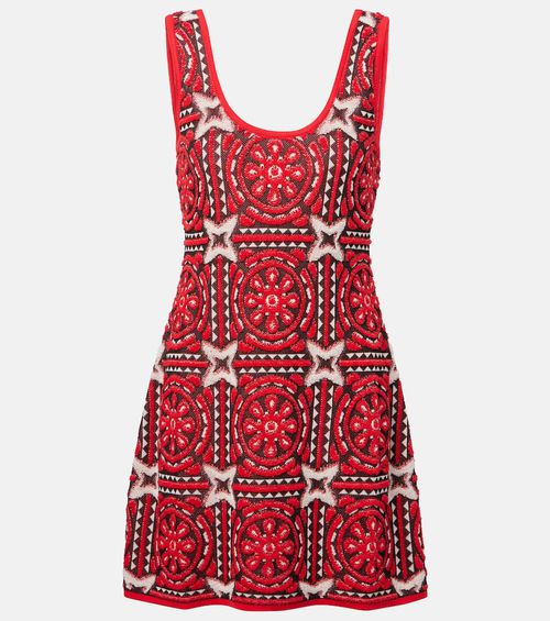 Sole Star cotton-blend jacquard minidress