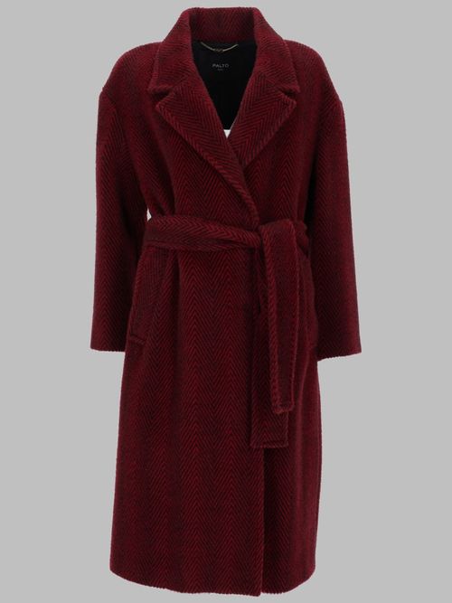 Palto Cappotto In Alpaca E Lana Con Cintura