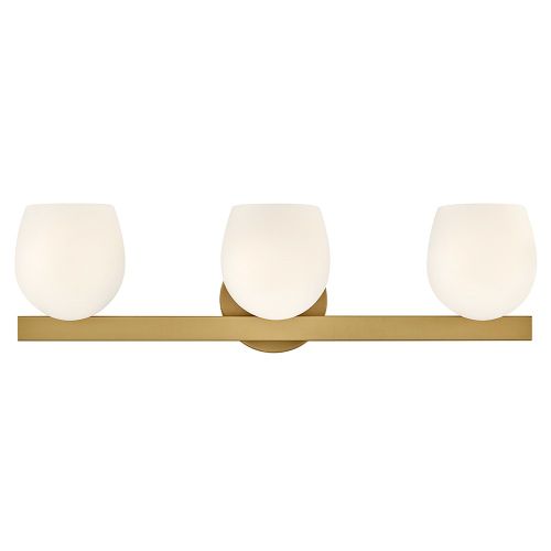 Lacquered Brass LED Bathroom Vanity Light from the Mae Collection