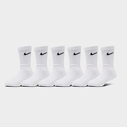 Little Kids Dri-Fit Crew Socks (6-Pack) in White
