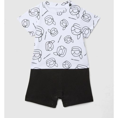Karl Lagerfeld - Ikon Babystrampelanzug, Weiss/schwarz, Größe
