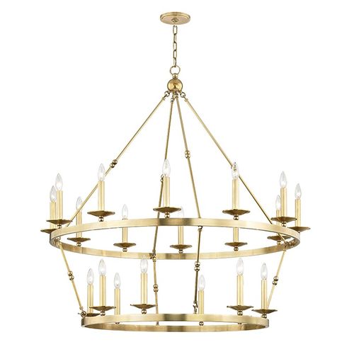 Aged Brass 20 Light Chandelier from the Allendale Collection