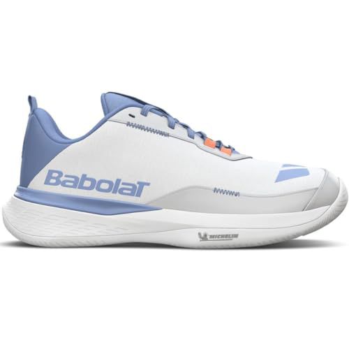 Babolat Women's SFX EVO All Court Tennis Shoes, White/Forever Blue (Women's US