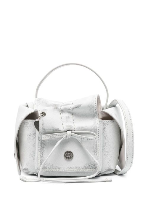 Logo-pendant leather mini bag - Grey