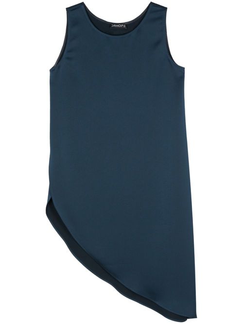 Asymmetric crepe tunic - Blue