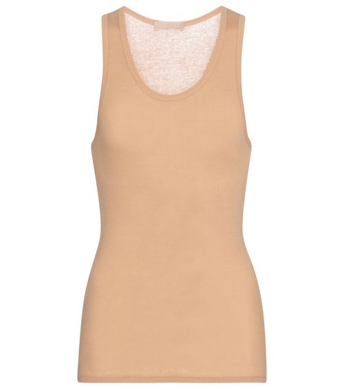 Ribbed-knit cotton tank top