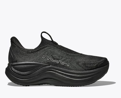 HOKA Women's Skyward Laceless Shoes in Black/Black