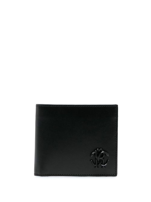 Logo-plaque leather wallet - Black