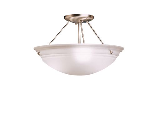 Cove Molding Top Glass 15" Semi-Flush in Brushed Nicke