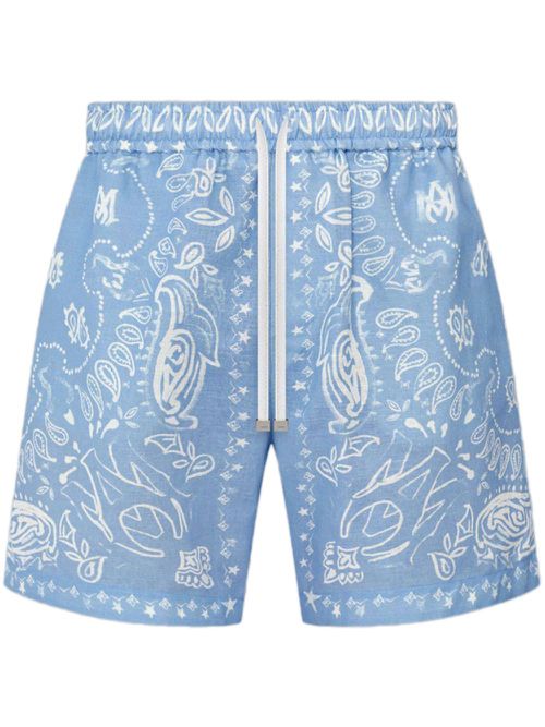 Bandana watercolor shorts - Blue