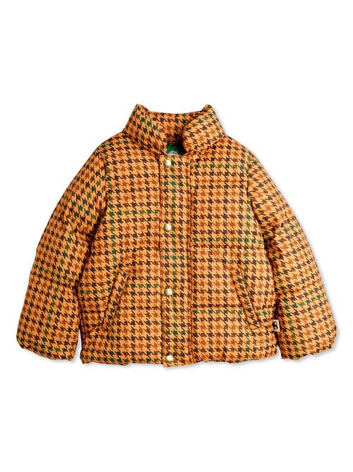 Houndstooth-print puffer jacket - Neutrals